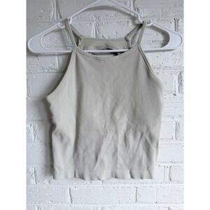 Athleta Ribbed Seamless Crop Tank Top Women's‎ Size M Light Beige Racerback